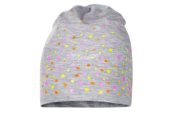 BROEL Rio czapka dla dziewczynki na wiosnę wiskoza szary-pomarańcz