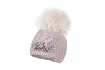 Jamiks BETTINA czapka dla dziewczynki jenot pudrowy róż