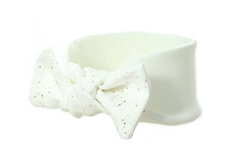 Pupill OPAL opaska wiosenna z kokardą prążkowana ecru