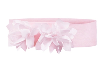 BROEL Petti opaska dla niemowląt kwiatki chrzest różowa