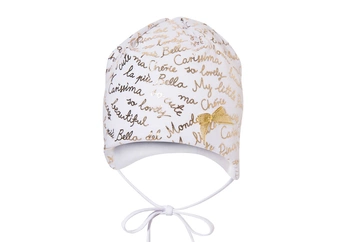 BROEL Iryda czapka dla dziewczynki wiązana biała