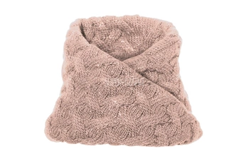 BROEL Pati komin dzianinowy warkocz na zimę pudrowy róż