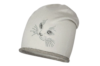 BROEL Edvige czapka dla dziewczynki beanie kotek szara KNIT