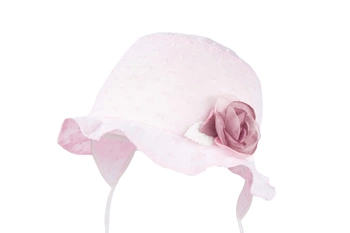 Jamiks MINNIE kapelusz na lato wiązany plumetti jasny róż