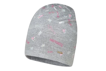 BROEL Synthia czapka dla dziewczynki wiskoza szary-róż