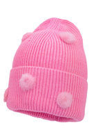 Jamiks LITZY czapka dla dziewczynki pompony fuksja