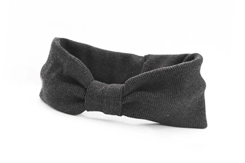 Opaska szeroka dzianinowa dla dziewczynki grafit