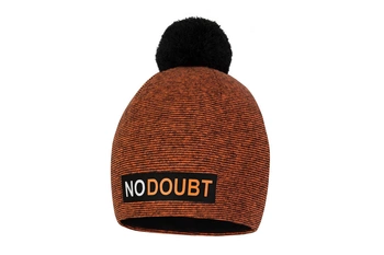 Broel NARCYZ czapka dla chłopca z pomponem pomarańcz