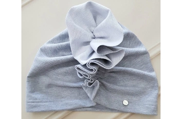 Jamiks turban dla dziewczynki dresówka jasny szary melanż