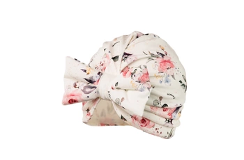 Jamiks Ottawa turban dla dziewczynki kokarda pudrowe róże