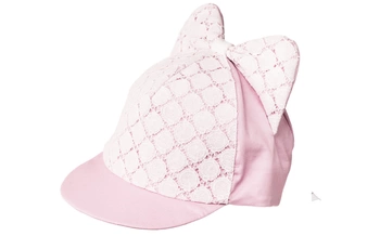 Jamiks MARCELA czapka z kokardą na lato pudrowy róż