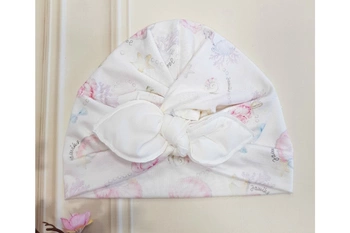 Jamiks AFEJA turban pin up dla dziewczynki kokarda róże ecru