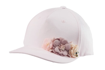 Jamiks SILJE czapka z daszkiem dla dziewczynki kwiaty różowa