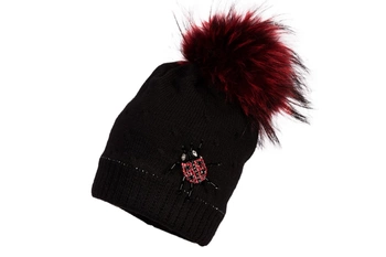 Jamiks FENILA czapka dla mamy i córki kaszmir bordo-czarna