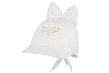 Jamiks ARLETTE czapka z kokardą na lato ecru