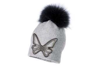 Jamiks AVILLLA czapka dla dziewczynki na zimę szara