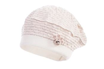 Jamiks SETILLA beret na wiosnę dla dziewczynki ecru