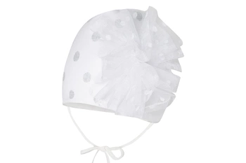 Broel AFRODYTA czapka wiązana kokarda biała