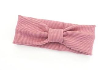 Opaska szeroka dzianinowa dla dziewczynki brudny róż