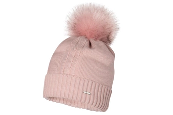 BROEL Costanza czapka na zimę dla dziewczynki warkocz pudrowy róż