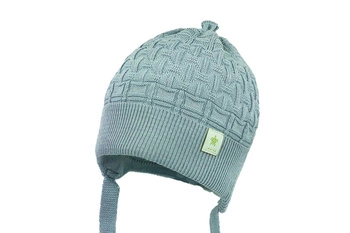 Jamiks ACAPULCO czapka niemowlęca dla chłopca wiązana miętowa