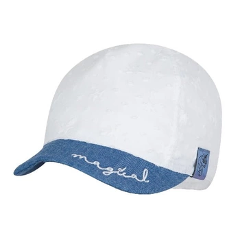 BROEL HELIODORA czapka na lato dla dziewczynki biała