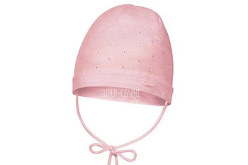 BROEL Paradise czapka dla dziewczynki pudrowy KNIT