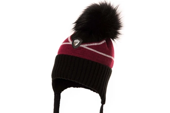 JAMIKS ROBERTO czapka dla chłopca z pomponem czarny-bordo