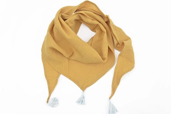 Chusta muślinowa pod szyję dla dzieci chwosty miodowa