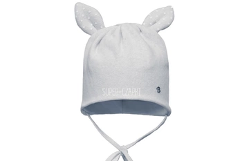 BROEL Afri czapka niemowlęca dla dziewczynki uszka szara