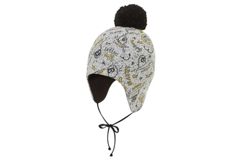 BROEL SAMSON czapka na zimę wiązana dla chłopca szary-miodowy