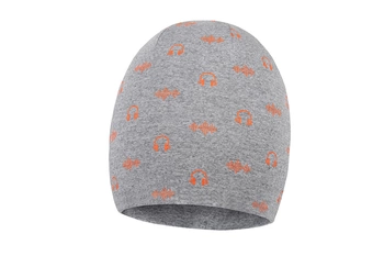 Broel CHAN czapka dla chłopca dwustronna szary-pomarańczowy