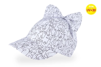 Tutu czapka z daszkiem dla dziewczynki kokarda na lato UV +30