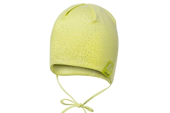 BROEL Katrina czapka dla dziewczynki wiązana limonka