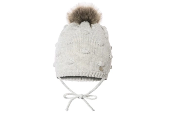 BROEL Origin czapka na zimę dla dziewczynki z pomponem szara