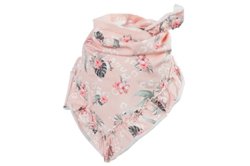 Jamiks ARI organic chustka z falbankami brzoskwiniowy hibiskus