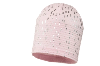 Jamiks PECA czapka dla dziewczynki kropki jasny róż