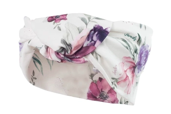 Jamiks EDITH szeroka opaska dla dziewczynki fioletowe peonie