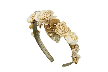 Jamiks ESMA opaska dla dziewczynki kwiaty beżowa