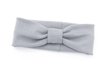 Opaska szeroka dzianinowa dla dziewczynki jasny szary
