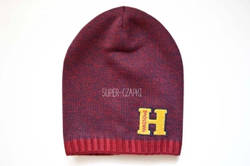 BROEL Good KNIT czapka na zimę dla chłopca beanie bordo