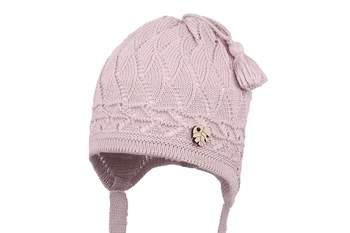 Jamiks FROA bonetka dla dziewczynki bambus brudny róż