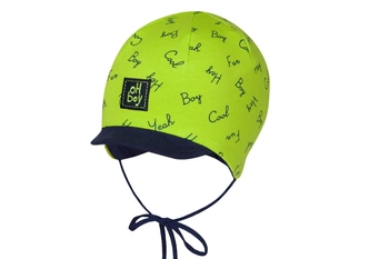 BROEL Sergio czapka dla chłopca wiązana z daszkiem limonka