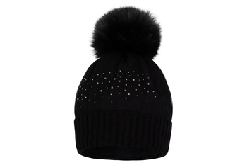 BROEL NASTAZJA czapka dla dziewczynki z pomponem czarna