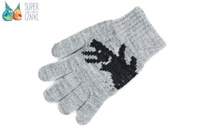 Rękawiczki pięciopalczaste dinozaur szare 14cm
