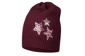 BROEL Clotilde czapka dla dziewczynki beanie cekiny bordowa